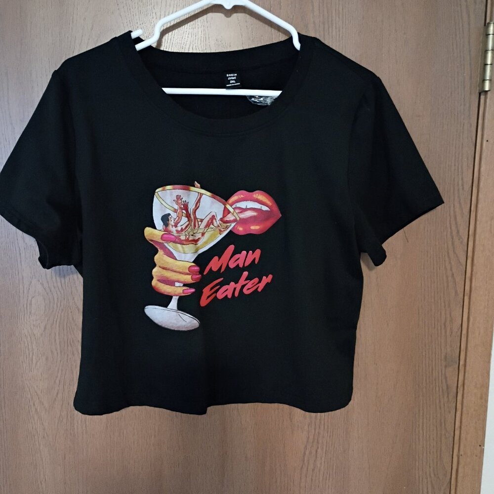 Shein Maneater Cropped Tee